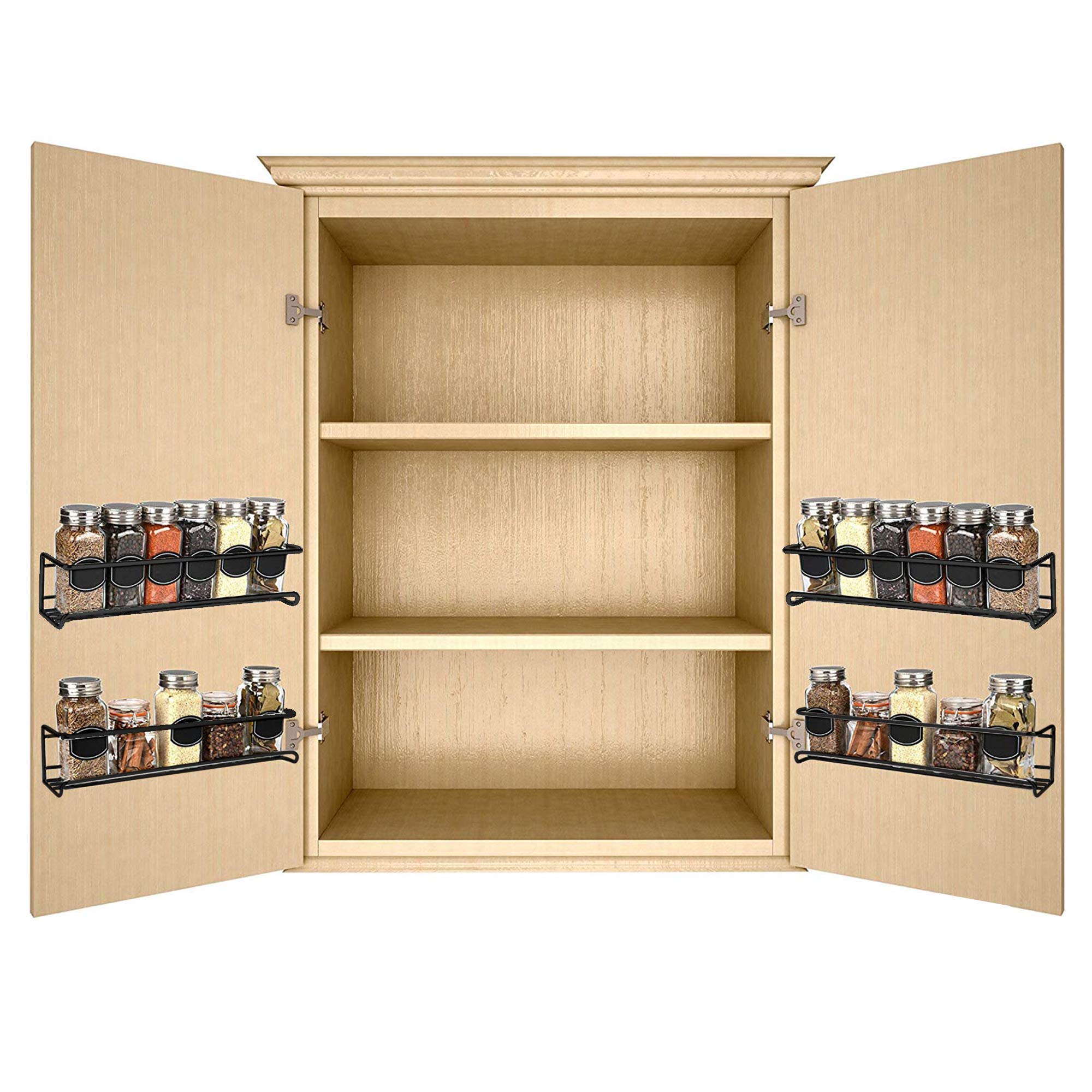 Ultimate Hostess Spice Rack Wall Mount 4Tier, SpaceSaving Wall