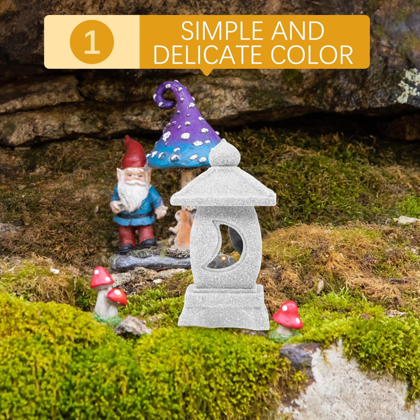 POPETPOP 5 Piezas De Adornos De Lámpara De Piedra Decoración De Pecera Linterna Solar Linternas para Exteriores Plantas De Acuario Mini Templo Piedras De Acuario Pagoda De Piedra De
