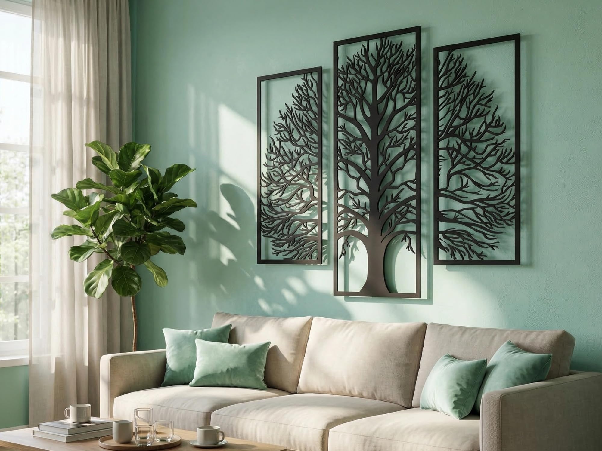 Vailla Tree of Life Wall Art Wooden 3D – Living Room Modern Decor Kitchen — image 1