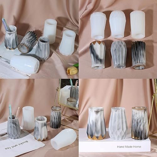 Miniatura 8 de Cayway Moldes de silicona para florero, moldes de resina para florero, moldes de silicona para preservación de flores, manualidades 3D hechas a mano