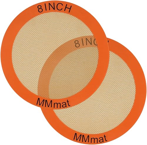 Miniatura 7 de MMmat Juego de 2 alfombrillas de silicona para hornear, redondas, antiadherentes, reutilizables, la mejor silicona alemana, 9 pulgadas
