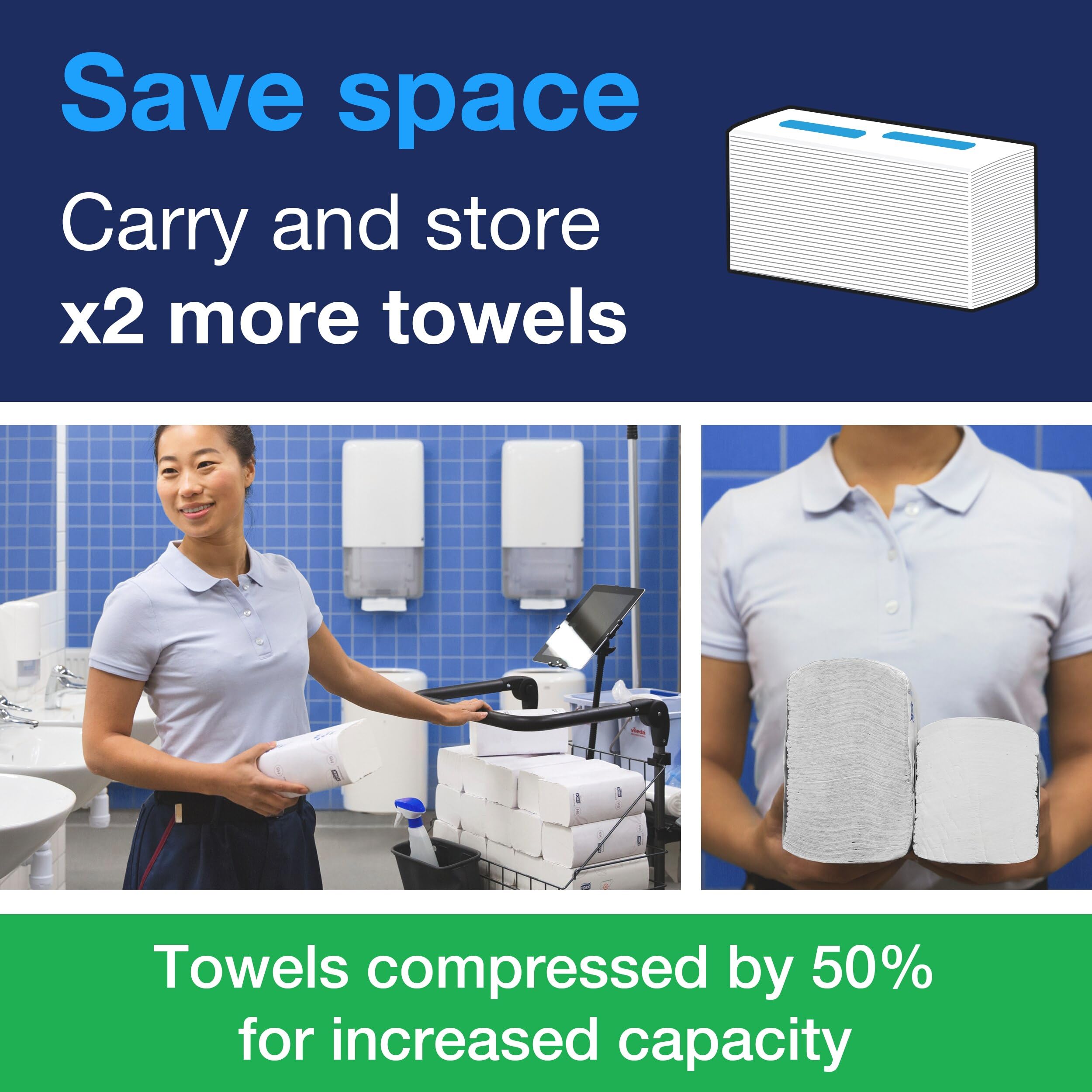 Tork PeakServe 105065 - Toalla de mano continua H5, avanzada, comprimida, 12 x 410 hojas, color blanco