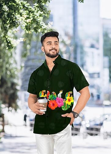 Miniatura 4 de LA LEELA Men's Hawaiian Shirts Short Sleeve Button Down St Patrick's Day Shirts for Men Beach Vacation Tropical Summer Shirt