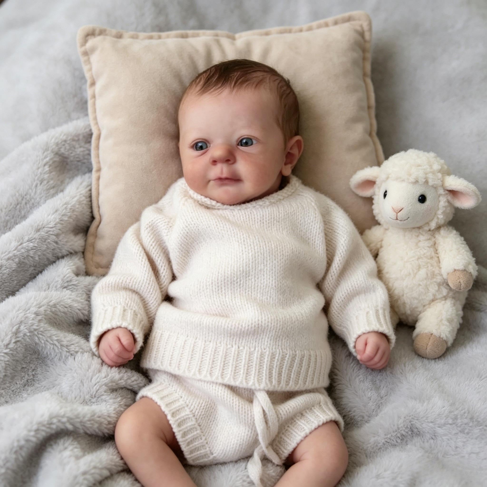 RXDOLL Prawdziwe lalki dla niemowląt, winylowe, na całe ciało, 45 cm, realistyczne, anatomicznie poprawne, dla chłopca, miękki silikon, lalka dla noworodków, z akcesoriami do karmienia, dla dzieci od
