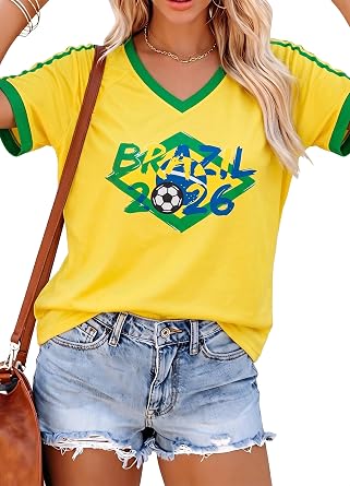 MYHALF 2026 Soccer Cup Fan Jersey - Argentina Brazil Mexico Canda & USA Soccer Jersey Shirts Football Team V Neck Clothes