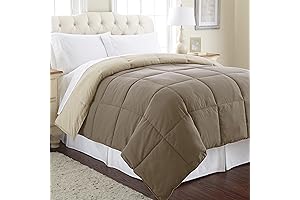 Modern Threads Down Alternative Microfiber 3-Piece Reversible Comforter Set Stone/Champagne Full