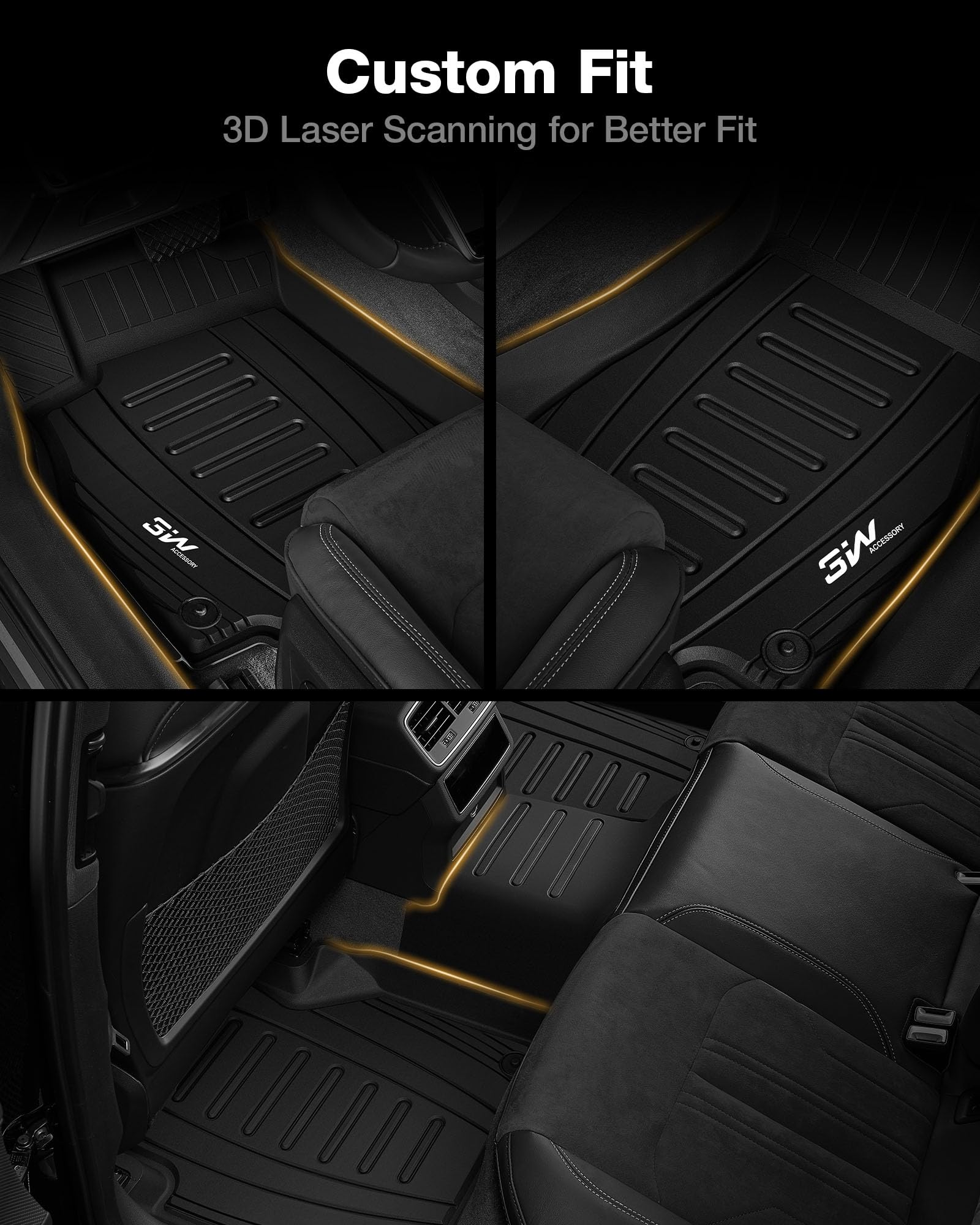 Elmasline Lot de tapis en caoutchouc 3D et tapis de coffre pour OPEL