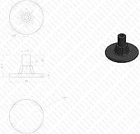 Vista 3 de Tech Team Base de cama elevadores de 2 1/2 pulgadas de repuesto resistente para proteger los suelos, se adapta a enchufes de patas de cama de 1/2