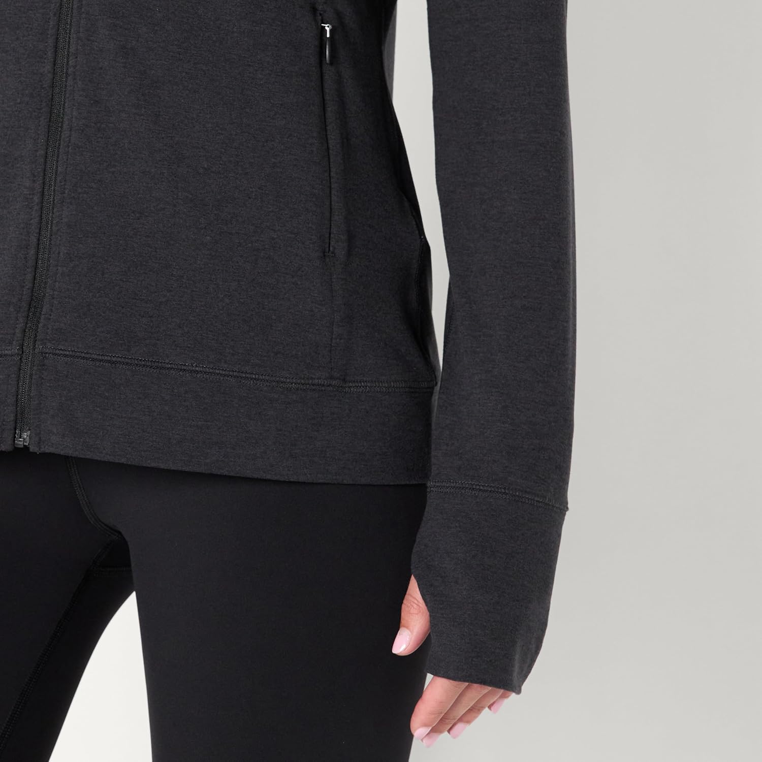 Amazon Essentials Women's Athletic Soft Performance Lightweight Zip Up Workout Hoodie Jacket, Space Dye - Image 4