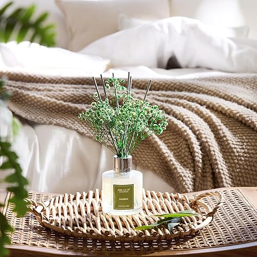 Miniatura 2 de Airkeep Juego de difusor de varillas – 3.38 onzas líquidas (3.4 fl oz), difusor de aroma de bambú para el hogar, incluye 8 varillas difusoras