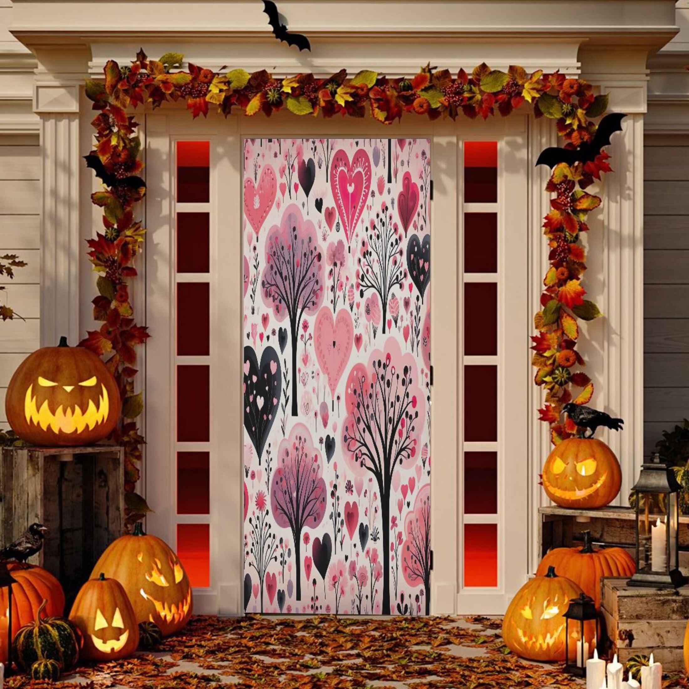 Housse de porte en tissu élastique extensible pour décoration de fête | 89x200 cm