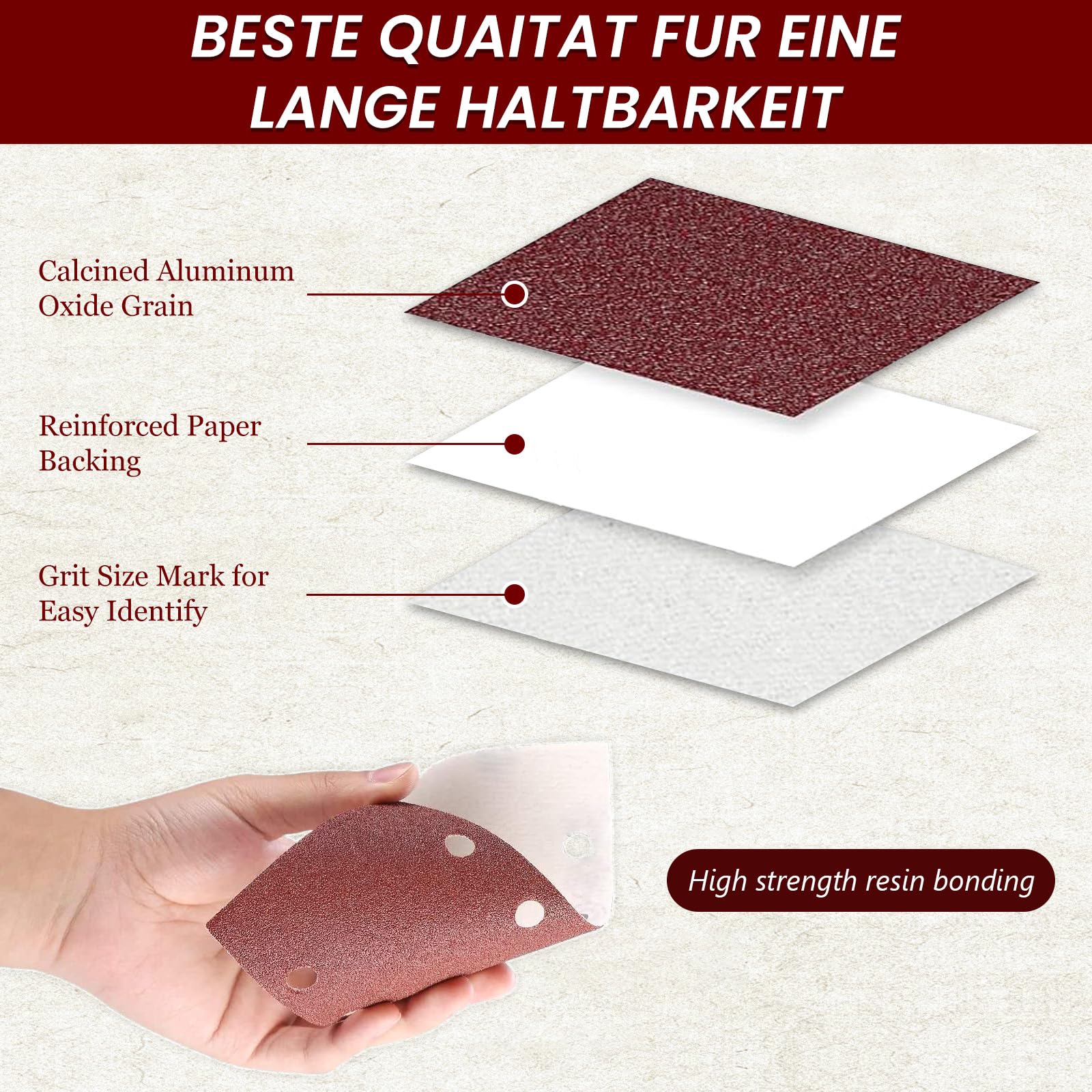 wadafen Sanding Sheets, 40pcs Sandpaper for Electric Sander 93x185 mm Grits 40/60/80/120/240 - Image 3