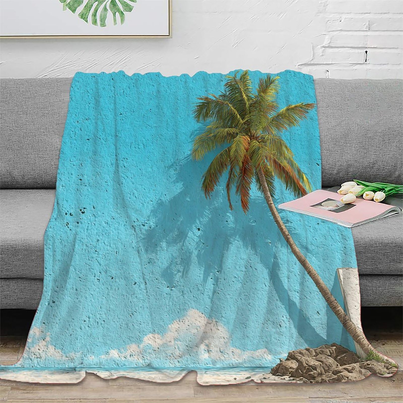 Couverture plage tropicale pour soirées cocooning et décoration de chambre étudiante