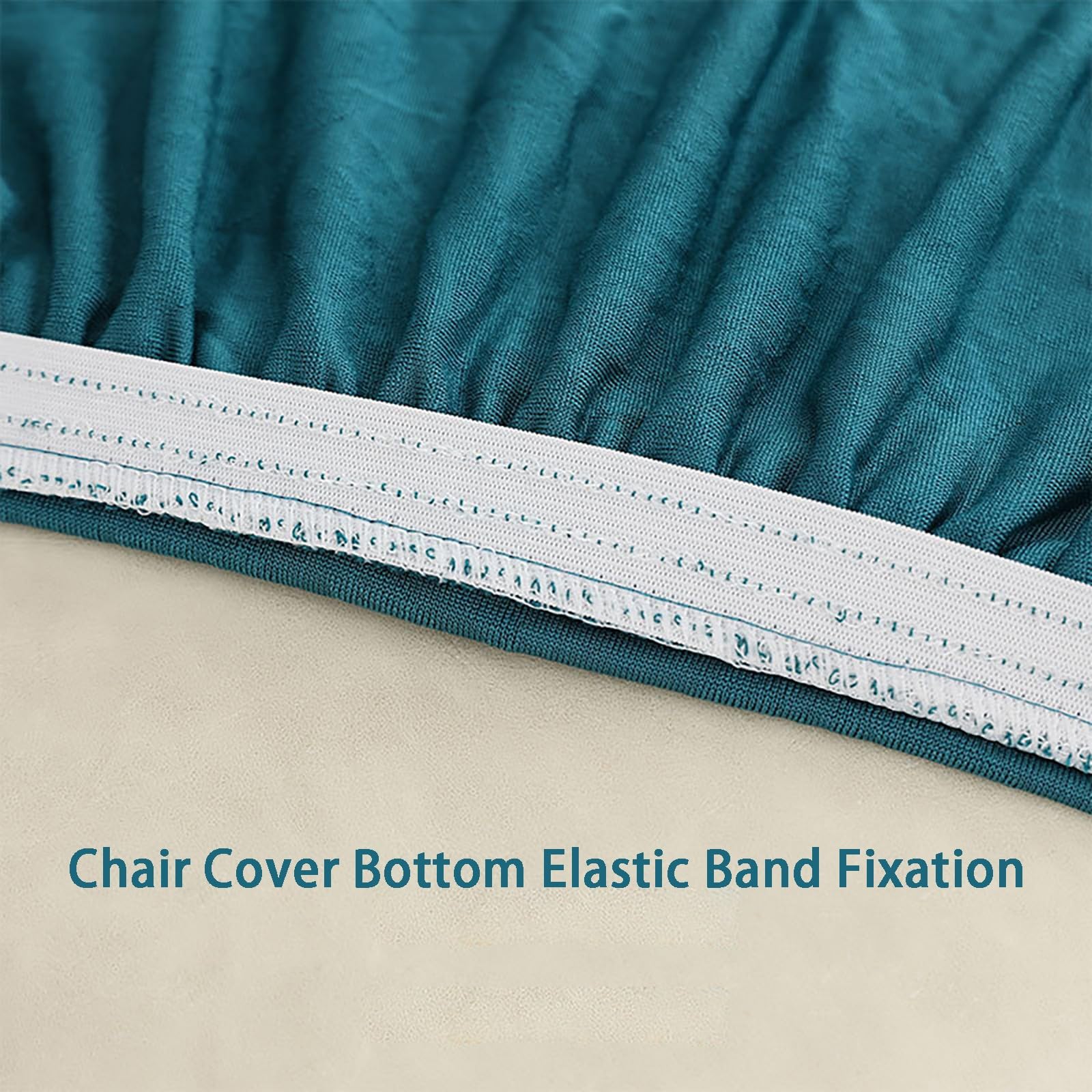 Stretch-Stuhlhussen für Esszimmerstühle, Armlehnenlose Stuhlhussen mit Elegantem Rüschenrock, Strapazierfähige Stuhlschoner für Hotelbankette, Hochzeiten und Feiern(Blue,6 pcs)