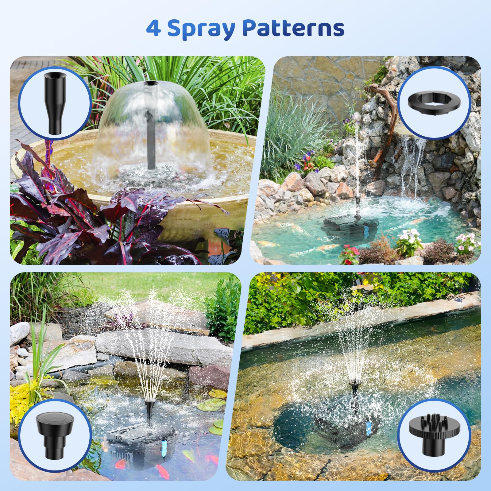 Amazon.co.jp: Antfraer ソーラー噴水ポンプ 池フィルターキット付き