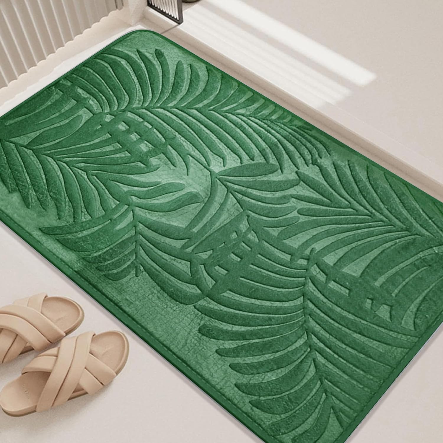 voofly Forest Green Bathroom Rugs 32x20 Memory Foam Bath