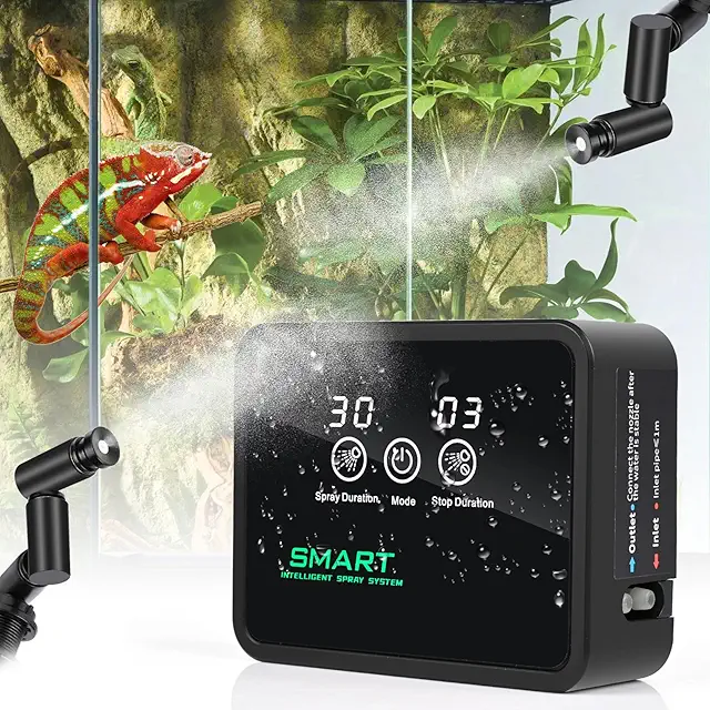 Glovios Terrarium Beregnungsanlage mit Timer - 360° Sprühdüsen für Reptilien