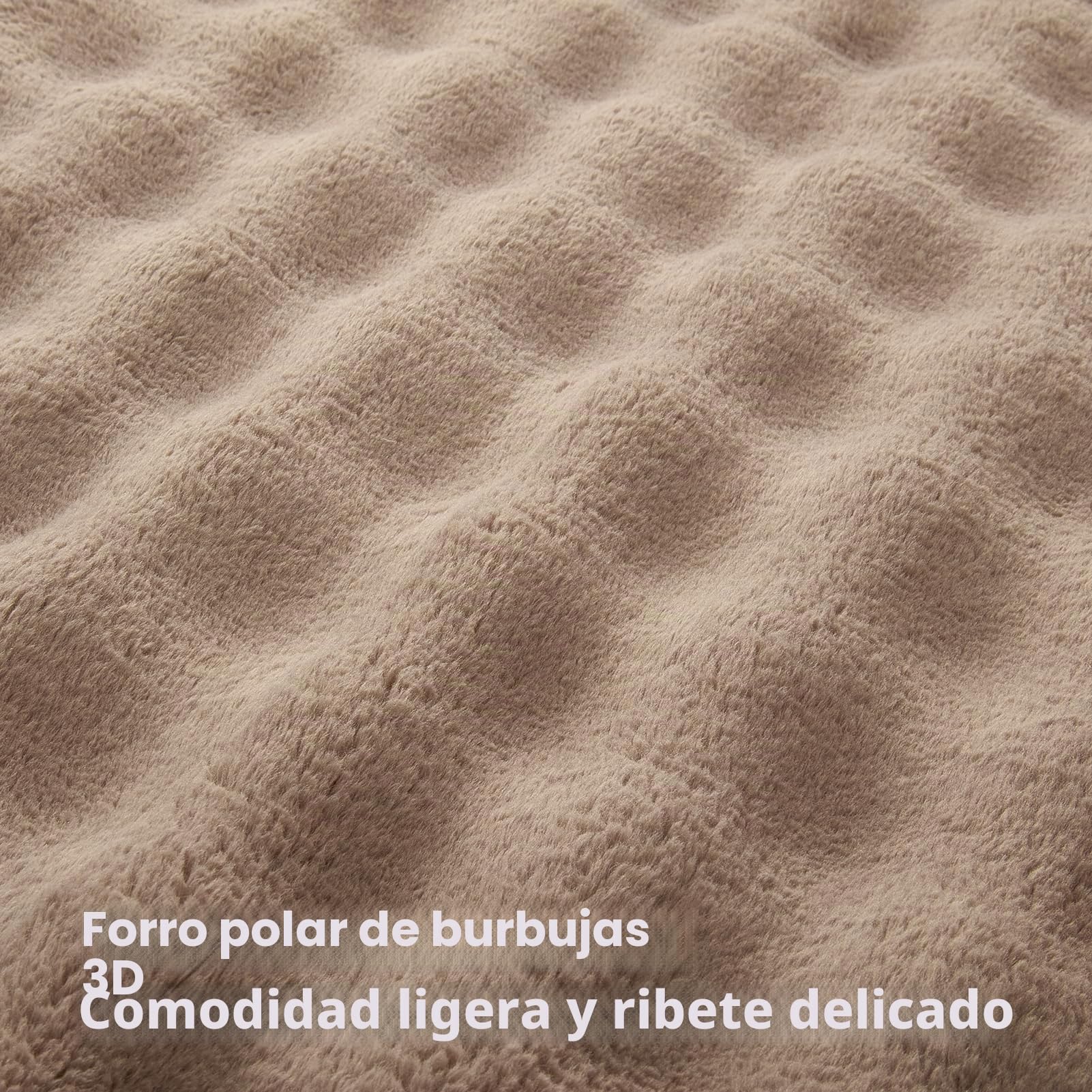 Topfinel Manta Termica Polars,Tela de Burbujas Termica Suave y Segura,Oeko-Tex,Apta para Cama 180, Mantas de Cama de Invierno Aptas para Bebe Perro y Gato en Sofa Picnic y Playa,Marrón,130 x 150 CM