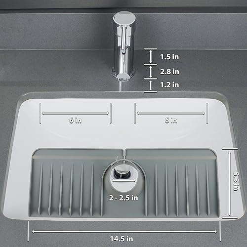 Miniatura 4 de El protector contra salpicaduras de silicona negra para fregadero de cocina pequeño (14 pulgadas) es un gran colector de goteo de agua y protector