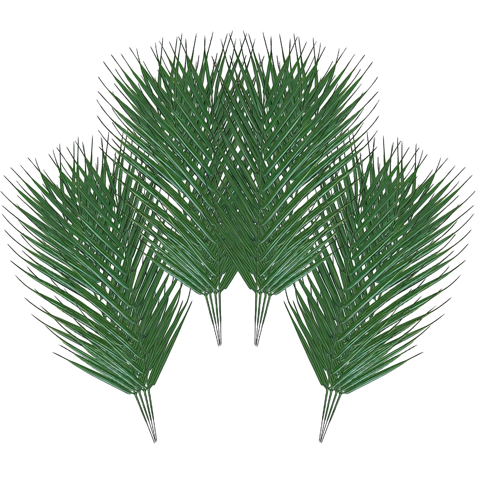 Foglie Finte Palma, 16 Pezzi Foglie di Palma Artificiali, Foglies di Palmas Tropicali Artificiali, Foglies Decorative Tropicali, per Giungla, Feste, Spiaggia, Compleanno, Hawaiano (A)