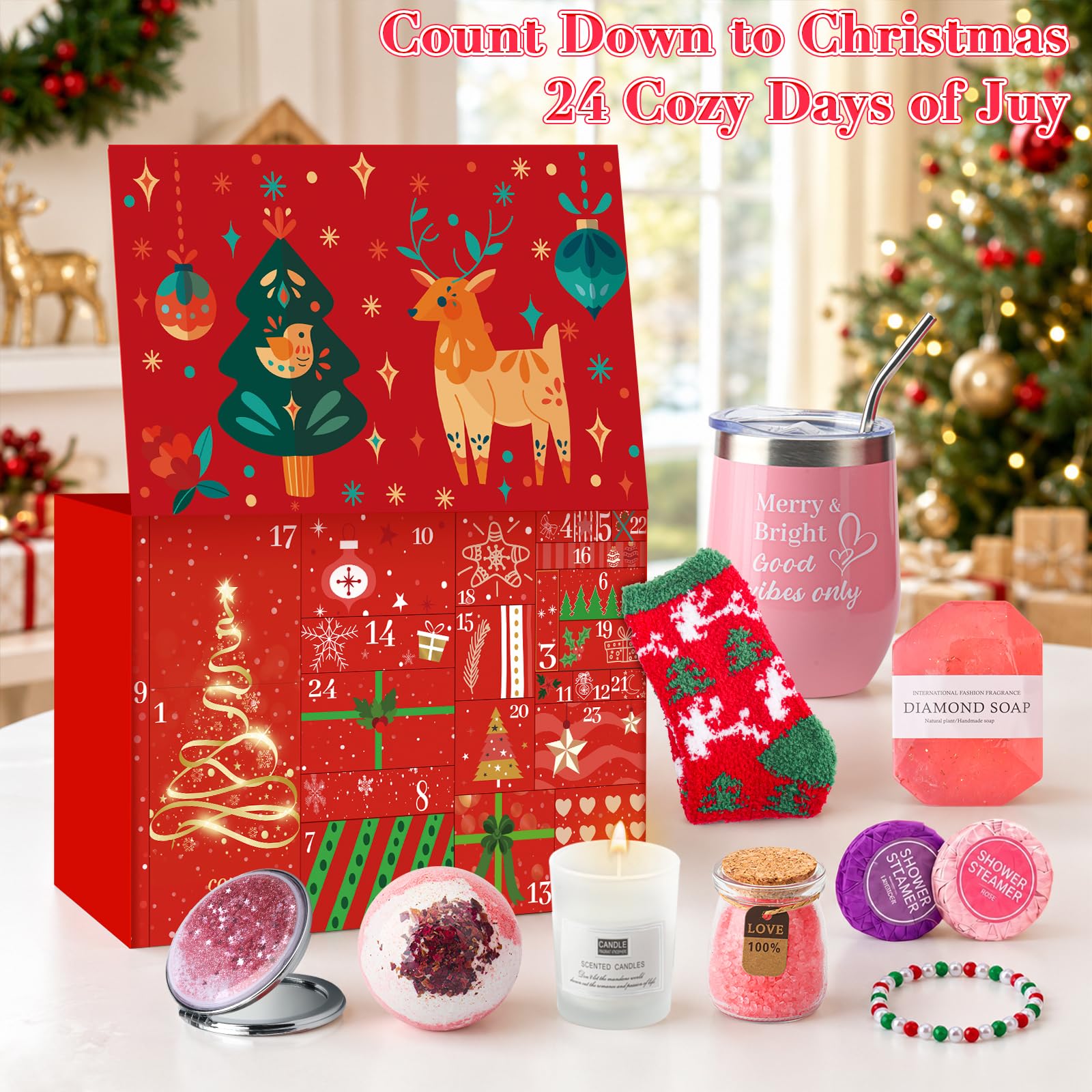 Calendario dell'Avvento per Donne 2025 - Calendario di Natale con Prodotti di Bellezza, Gioielli, Accessori - Personalizzabile con 24 Sorprese Regalo di Lusso per Madre, Moglie, Figlia, Migliore Amica