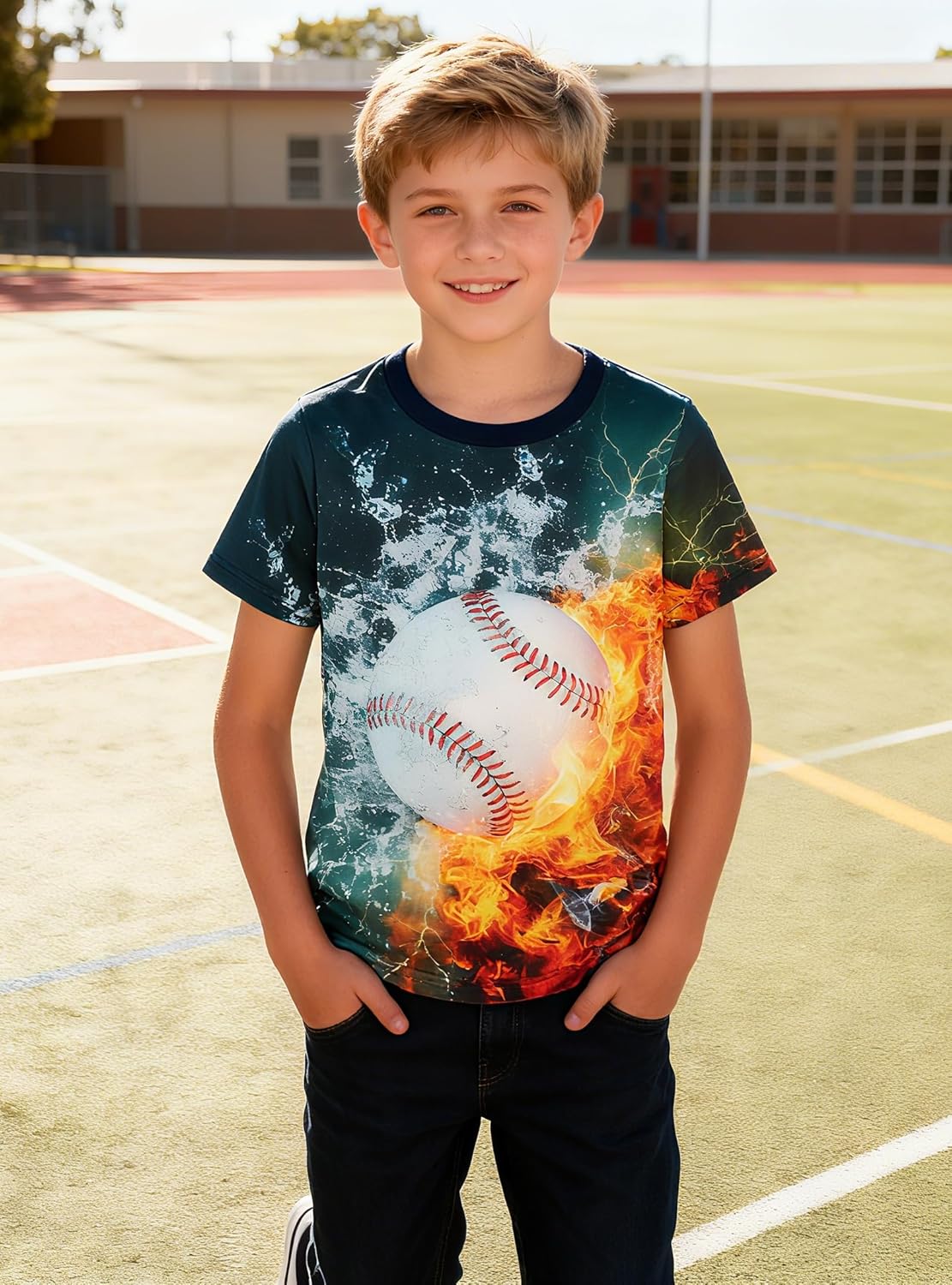 Idgreatim Boys Novelty Shirt Kids 3D Graphic T-Shirt Short Sleeve Crewneck Tees Size 4-14T - Image 2