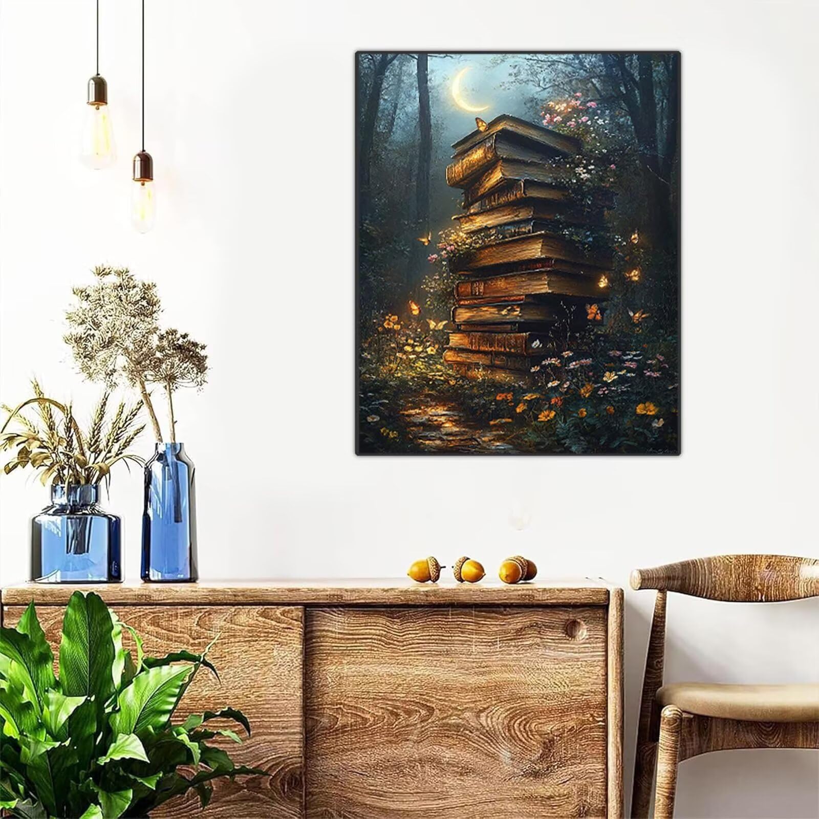 5D DIY Diamond Painting Buch Diamant Malen Nach Zahlen 100x135 CM ZXSH7070 | Diamant-Vollabdeckung Waldlandschaft Leinwand zum Bemalen, Kreatives Deko Wohnzimmer Büro Desktop Geschenke für Frauen Mann