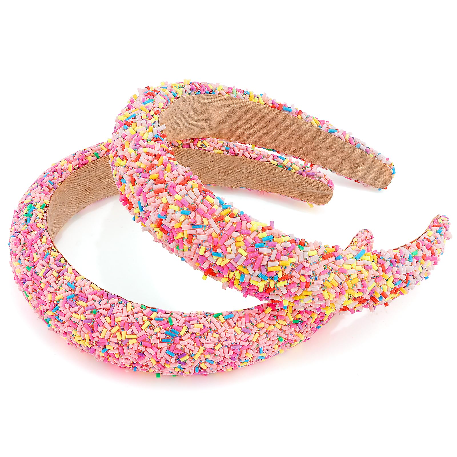 KICOSY Cute Wide Padded Headbands for Girls and Women - Non-Slip, Fashion Sparkly, Colorful Candy Hair Accessories - Gifts
