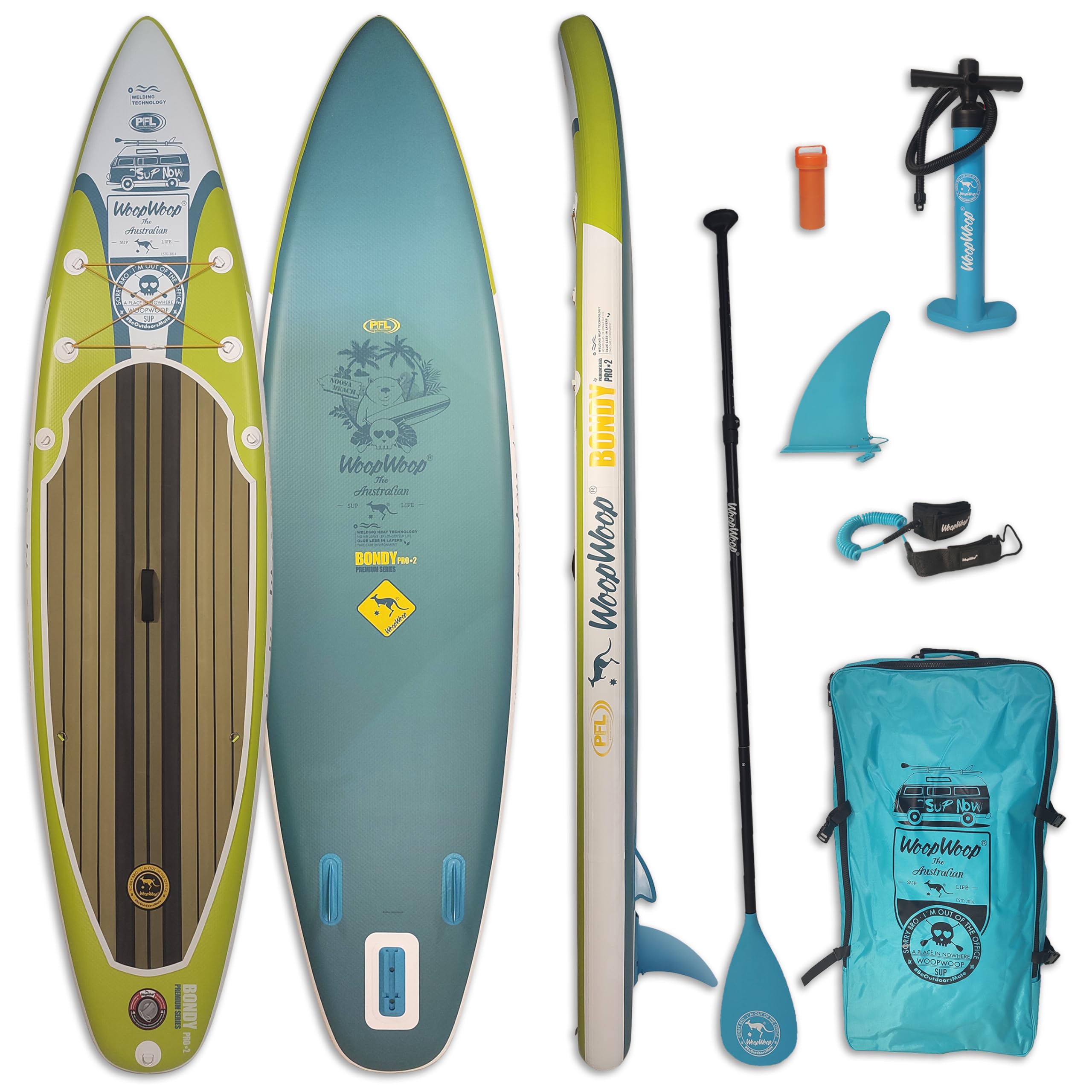 Tabla Paddle Surf Hinchable WoopWoop PadelSurf Estable Resistente Tabla Hinchable de Paddle Surf con Accesorios Apta Dos Personas hasta 180kg con Anillas Asiento