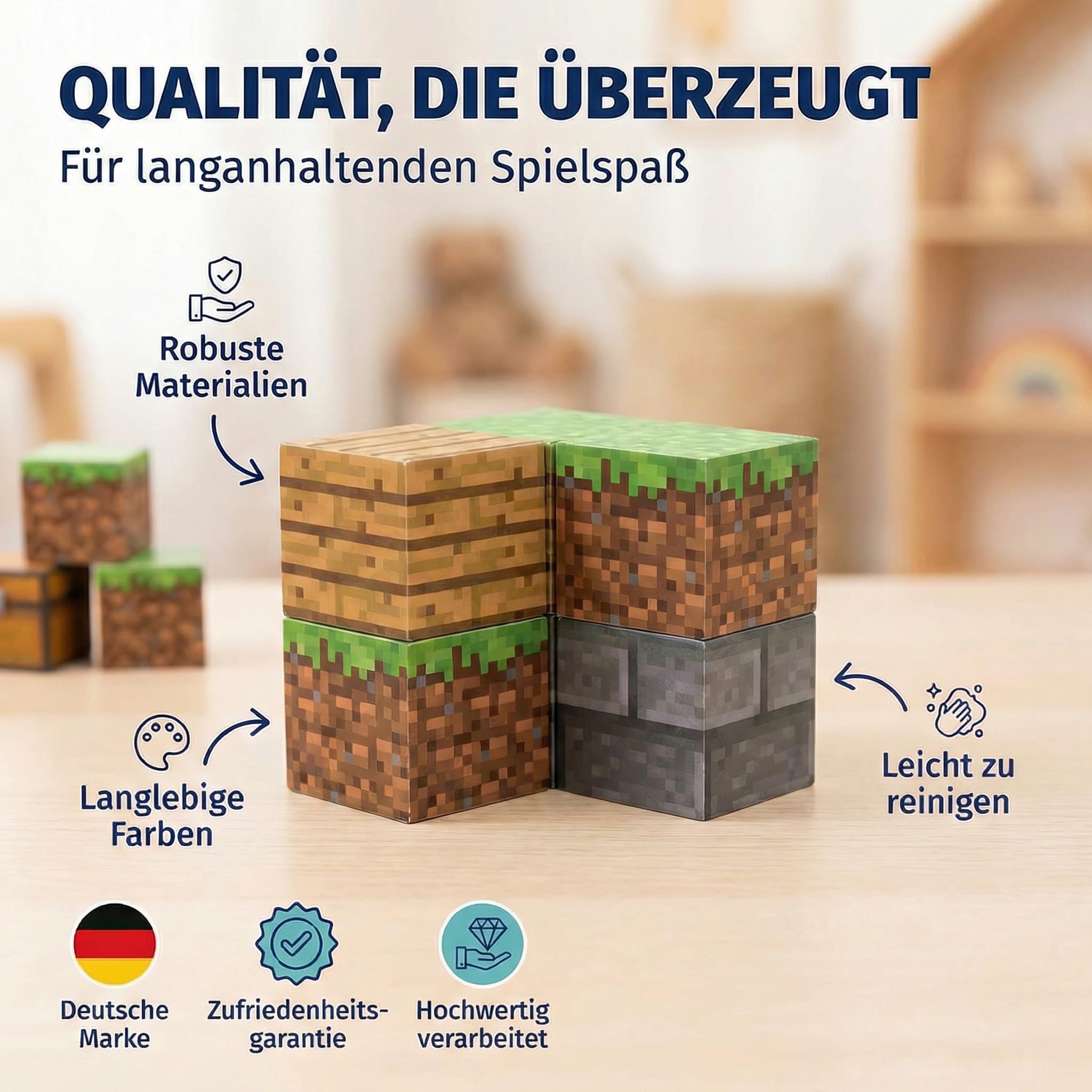 Magnetische Bausteine - enthält 95 Magnetbausteine im Stil Einer Mine, unabhängig laborgeprüft, fördert Kreativität, Flexible Bauweise, Kinder ab 3 Jahren