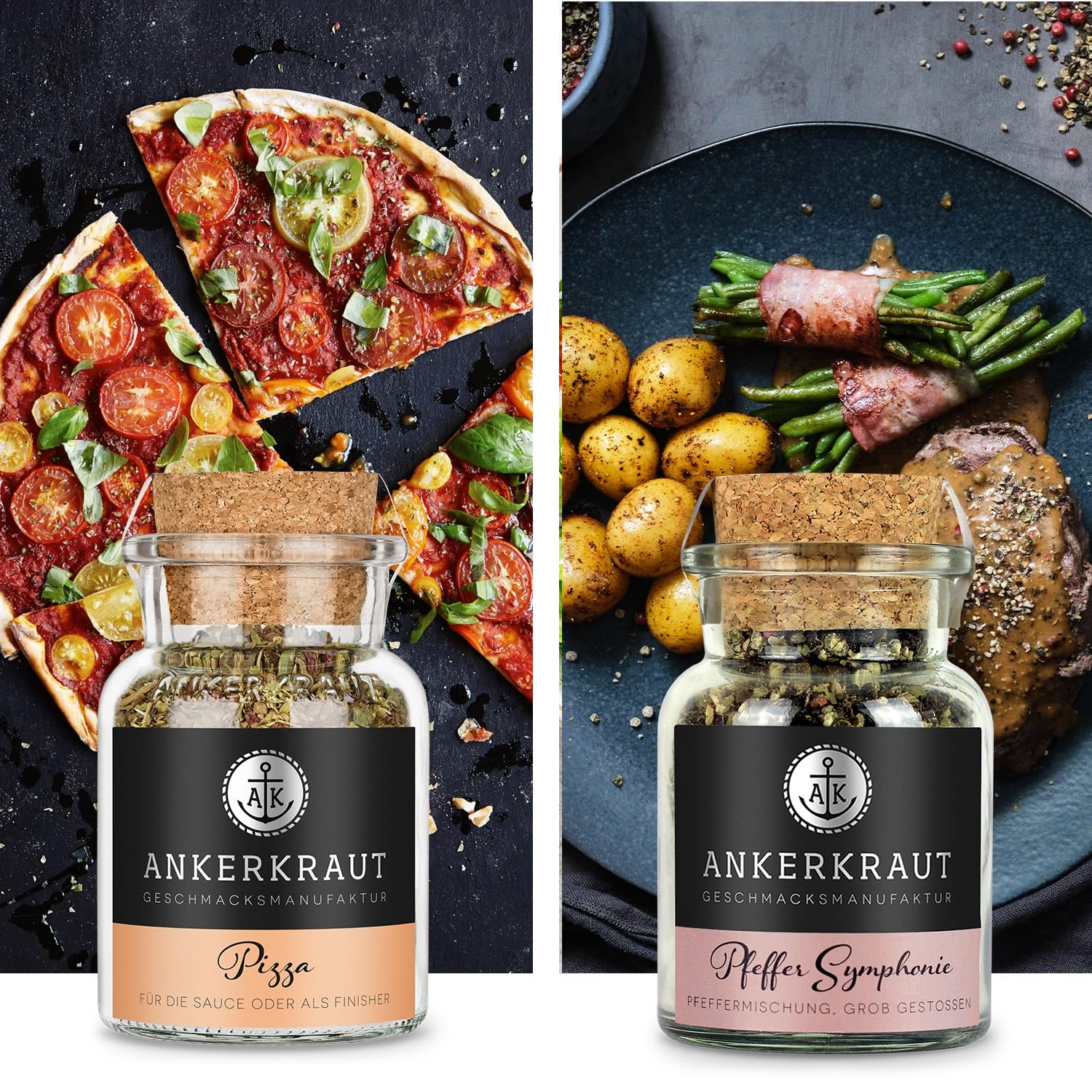 Ankerkraut "Jeder kann kochen" Gewürz-Set, 12er Set mit Klassikern, wie Bolognese, Frikadellen, Pommes, Hähnchen und Curry, 1015 g Gewürze