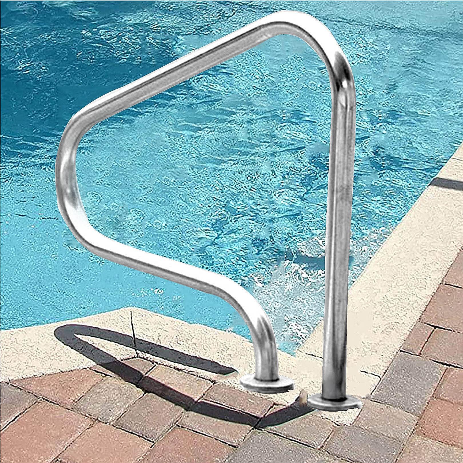 ZWLI Pool handlauf Premium Sicherheitsgriff aus Edelstahl 304 für eingelassene Schwimmbecken | Beckenschiene | Pool-Treppengeländer | Einfach zu installierender Haltegriff Pool haltegriff