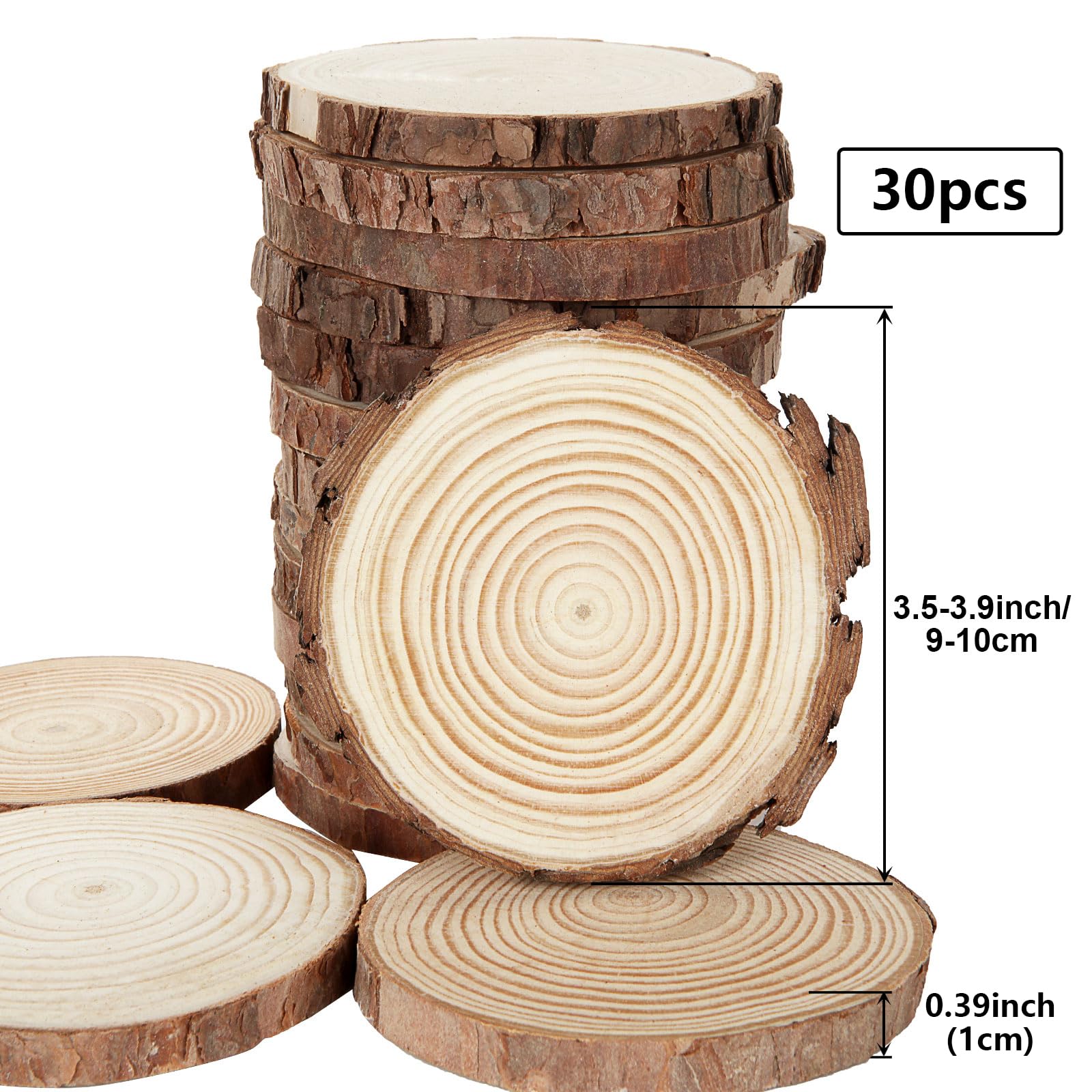 Dischi Di Legno, 200 Pezzi Tondi, Diametro 2 cm, Spessore 2,5 mm