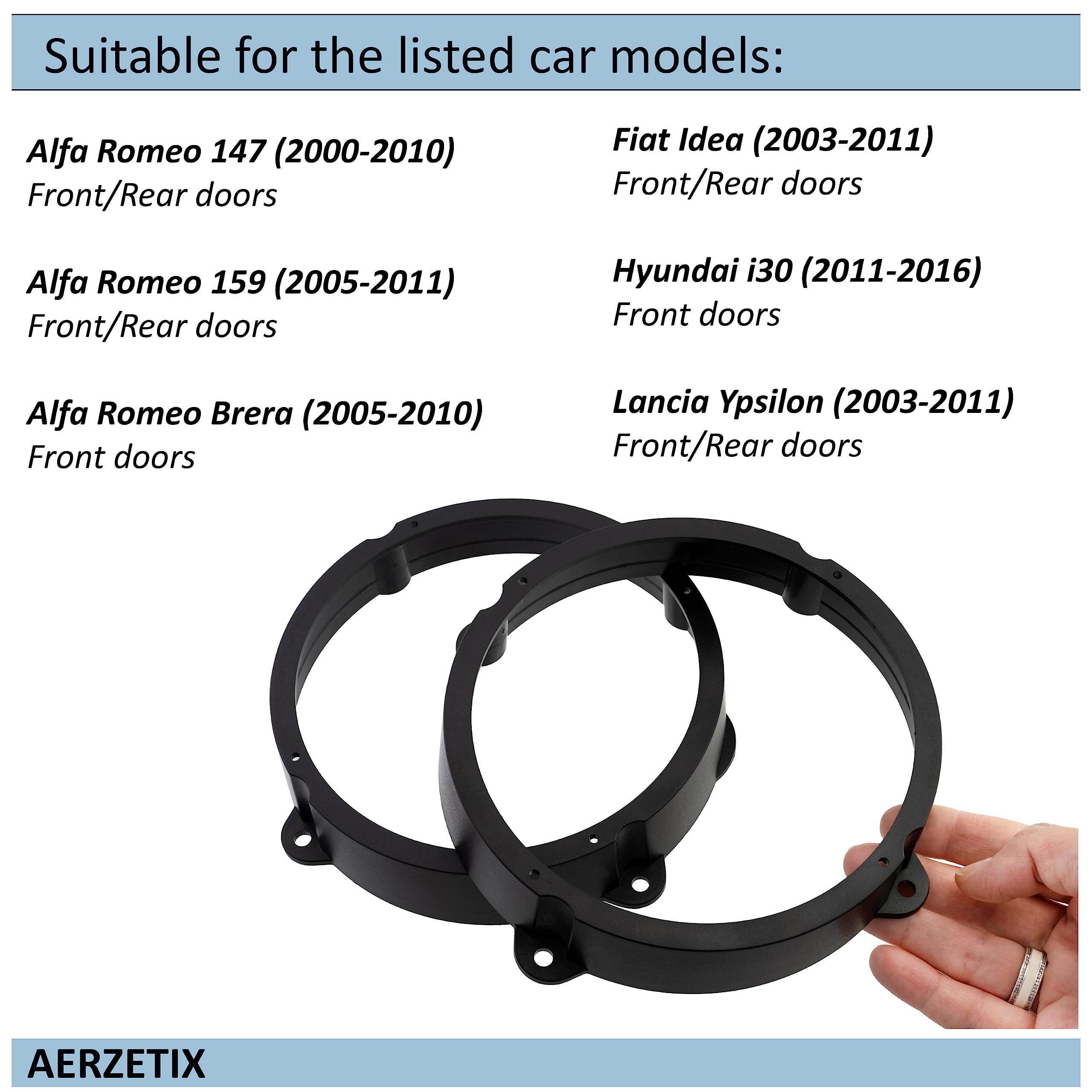 Supporti Altoparlanti 165mm Per Auto - Compatibile Con Alfa 147, Fiat Idea, Lancia Ypsilon - Foto 6