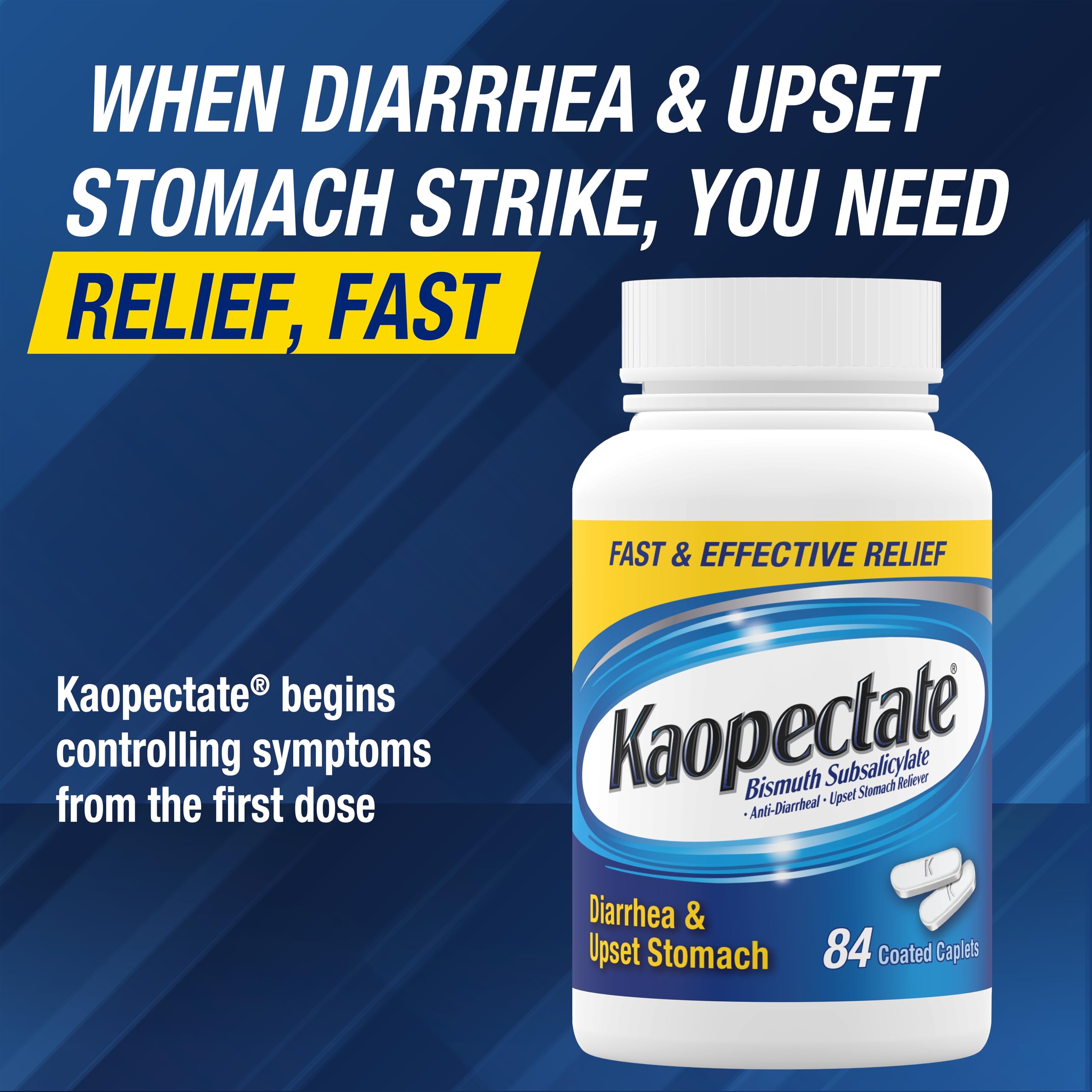 Kaopectate Multi-Symptom Anti-Diarrheal & Upset Stomach Reliever, 84 Caplet — Amazon image 4
