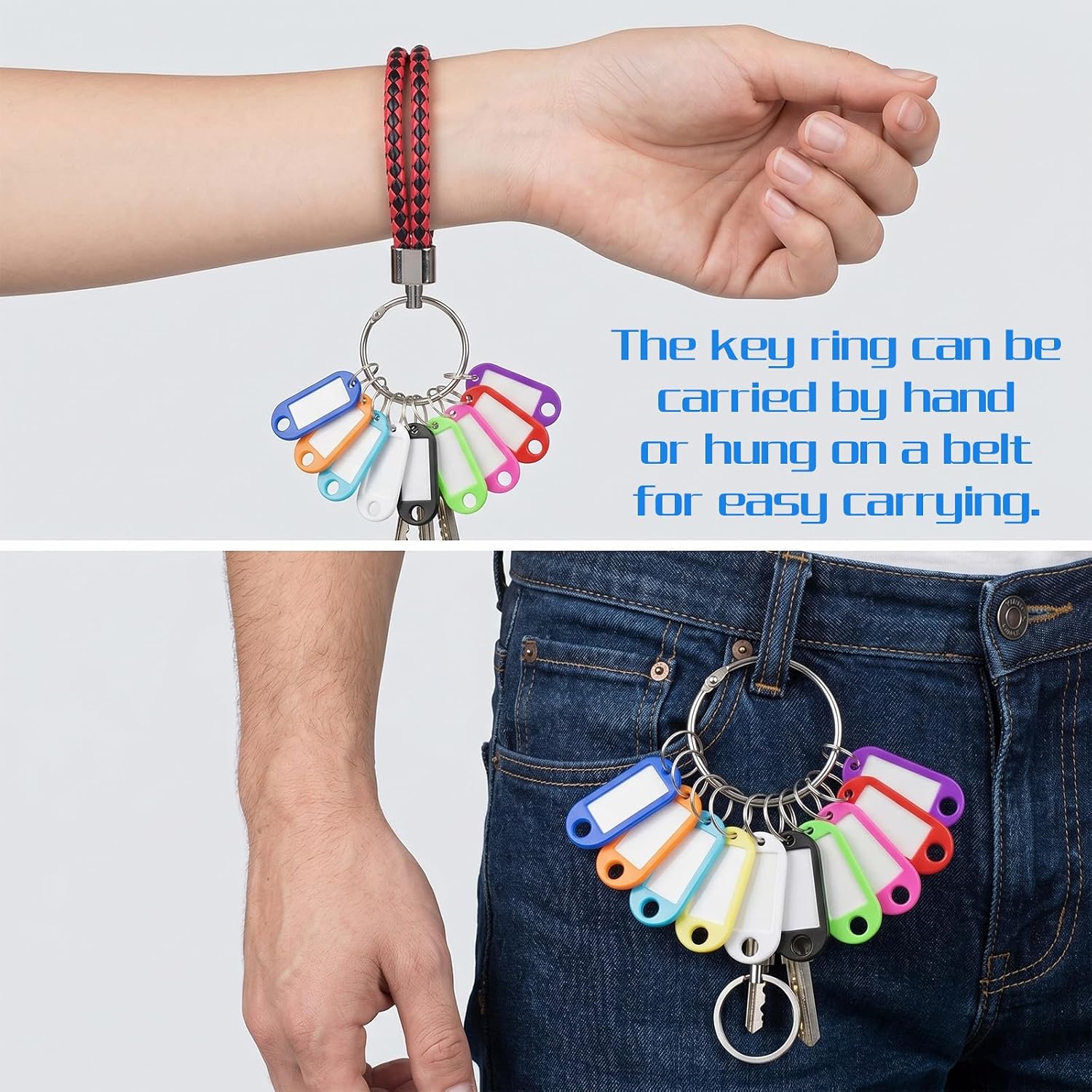 Key Ring Organizer, 20Pcs Key Organizer Tags & Ring Spring Hooks image 4