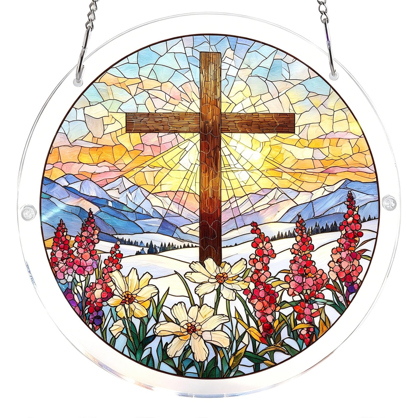 Sun Acrylic Catcher Puzzles, Tree of Radiant Glass Puzzle, Sun Acrylic Catcher Puzzles for Doors Garden, Mother's Day Christmas Birthday Gifts for Women Men (Color-O)
