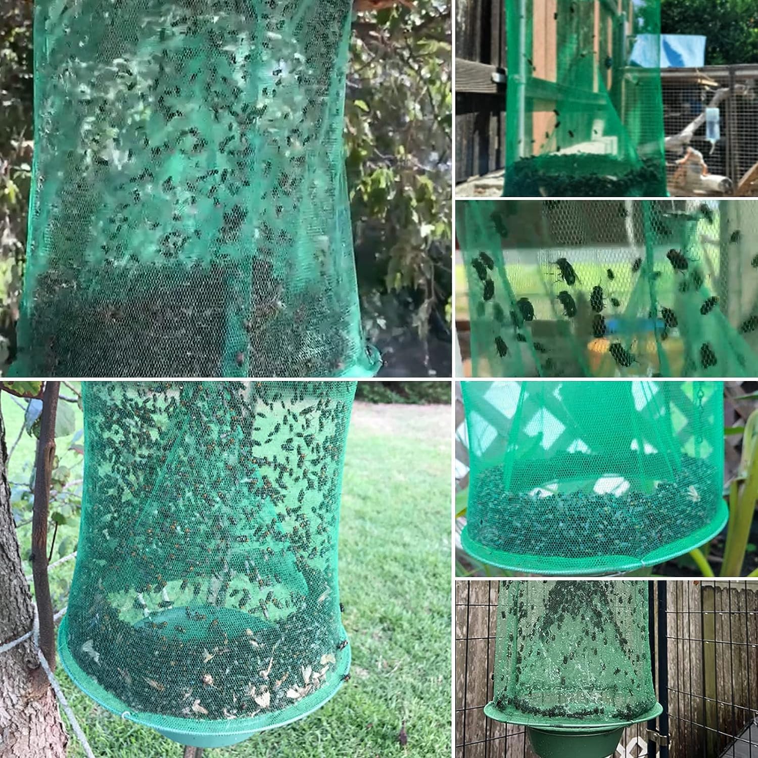 Confezione da 10 trappole per mosche Ranch da appendere all'aperto, stabile per allevamento di cavalli, riutilizzabili, per cacciatori di mosche, gabbia di controllo per granai e frutteti