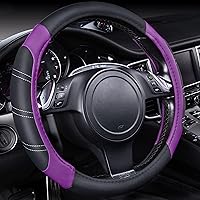 Vista 10 de CAR PASS Line Rider Funda de Volante de Cuero de Microfibra Deportiva, Ajuste Universal para el 95% de Camiones, SUV, Automóviles, Diseño