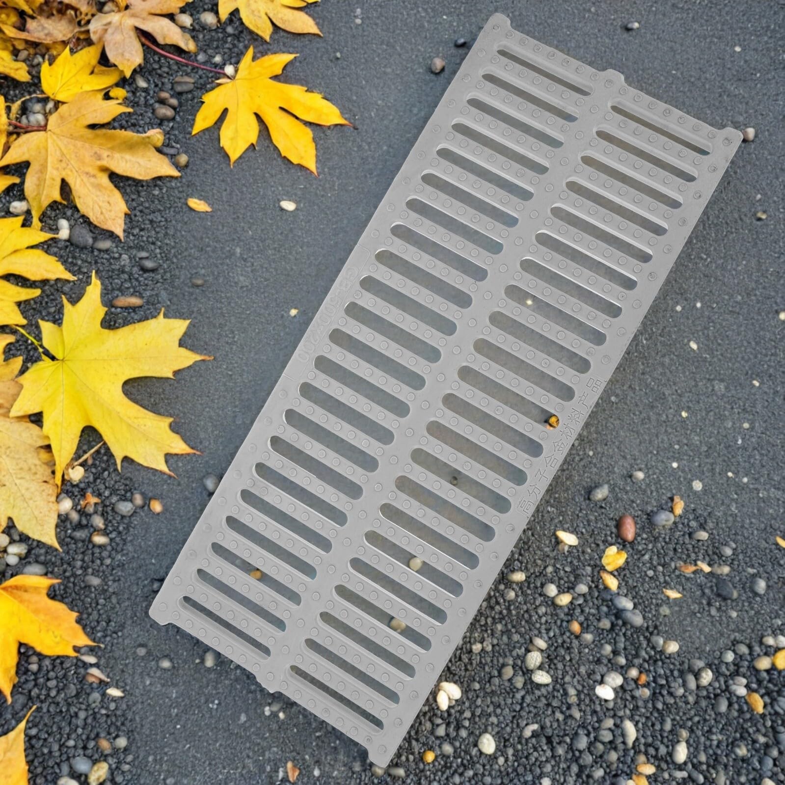 NUOBESTY Grille D’Égout en Polymère Robuste 50 X 20 CM Antidérapante pour Caniveau Extérieur Couvercle de Drainage Commercial Blanc pour Terrasse Allée Piscine et Espaces Verts