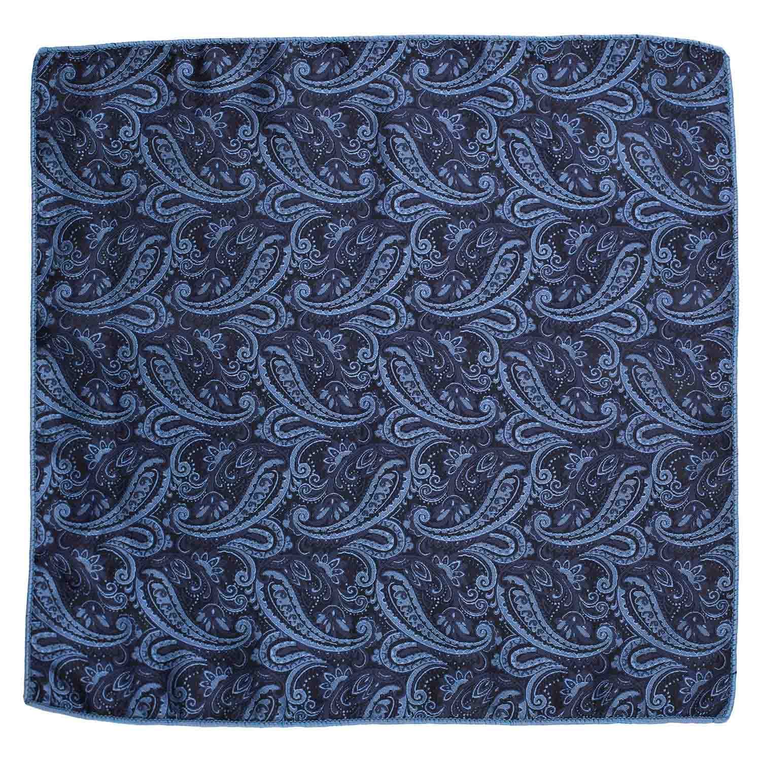 the tie hub Paisley Navy Blue Microfiber Pocket Square For Men-picture-43