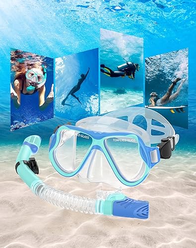 Miniatura 7 de Greatever Snorkeling Gear for Adults, Dry Snorkel Set Panoramic View Snorkel Mask, Anti-Leak Anti-Fog Scuba Diving Swimming Mask with Adjustable