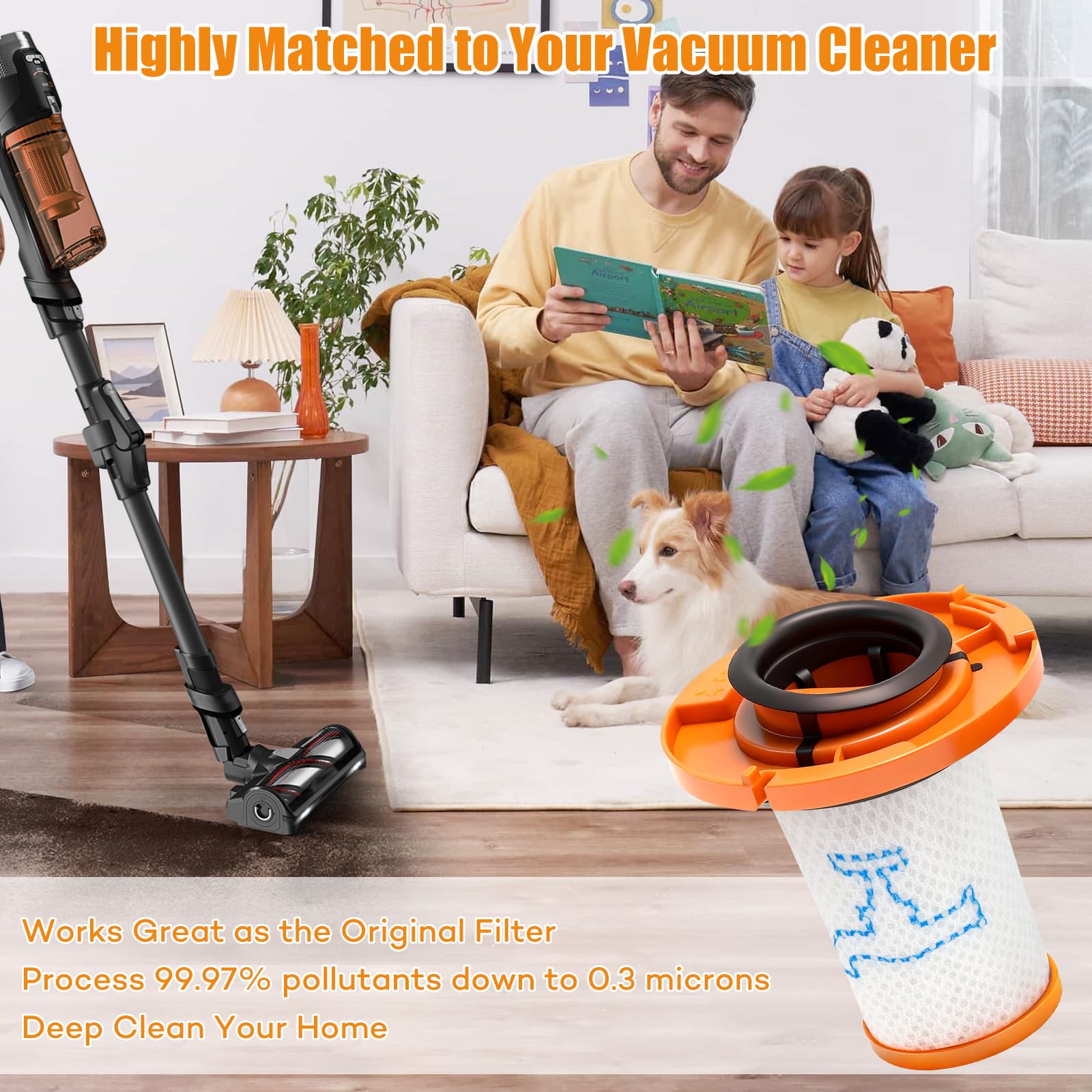 ZR009014-3 Filtri HEPA Lavabili compatibili con Rowenta X-Force Flex 13.60 12.60 14.80 16.60, Kit Filtro di Ricambio per Aspirapolvere con Spazzola di Pulizia