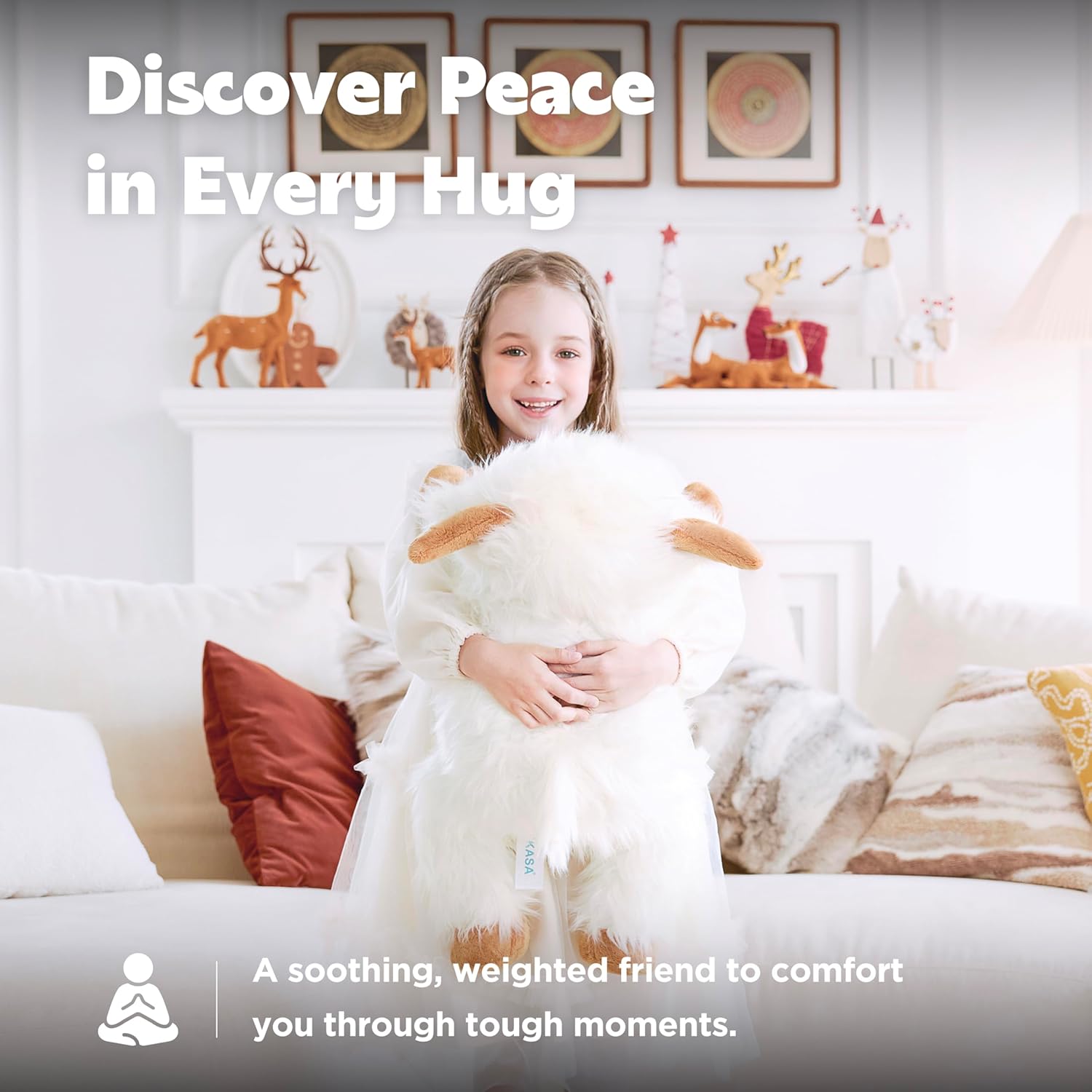 IKASA 5 lbs Weighted Stuffed Animal Highland Cow Plush Toy,24 inches Giant Large Big Jumbo Soft Toys, Cute Huge Size Fluffy Heavy Fat Oversized Plushie,Gifts for Kids Girls Boys - Image 6