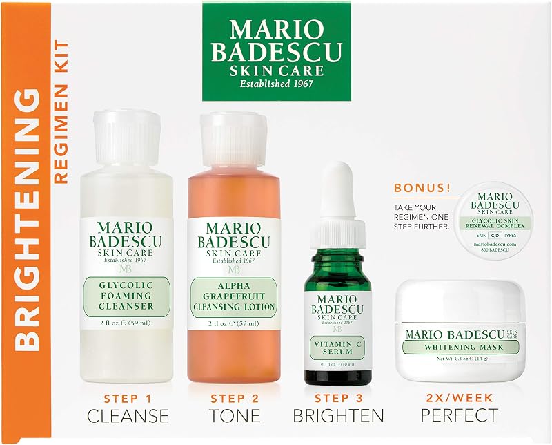 The Brightening Kit, 5 Piece Kit With Glycolic Foaming Cleanser, Alpha Grapefruit Cleansing Lotion, Vitamin C Serum, Whitening Mask & Glycolic Skin Renewal Complex