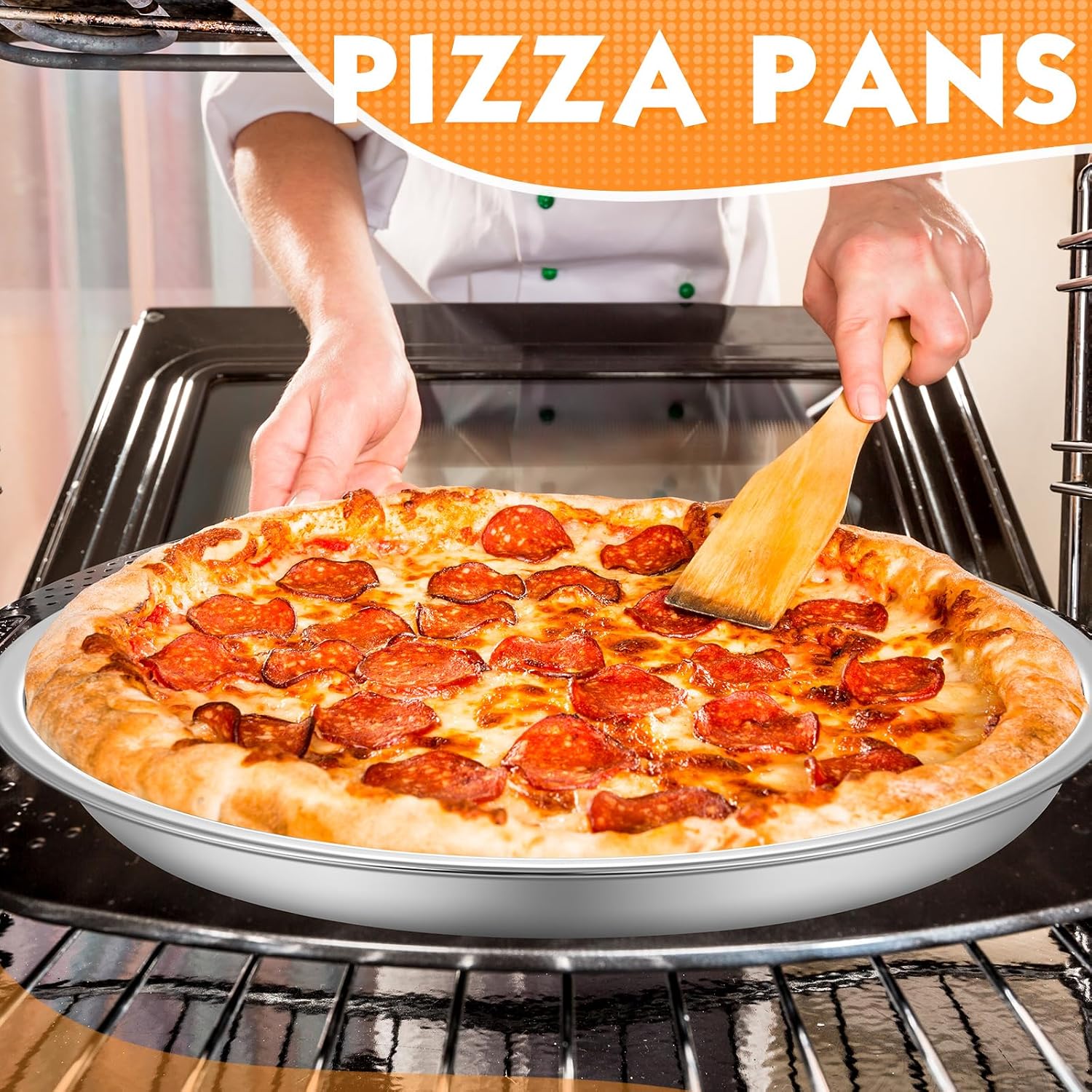 10 Pcs Deep Pie Pan Set Metal Pizza Pan Stainless Steel Round Baking Pans for Oven Rustproof Pie Plates Pizza Baking Non-Stick Tray Dishes Safe Sturdy for Home Kitchen Easy Clean(9 Inch)