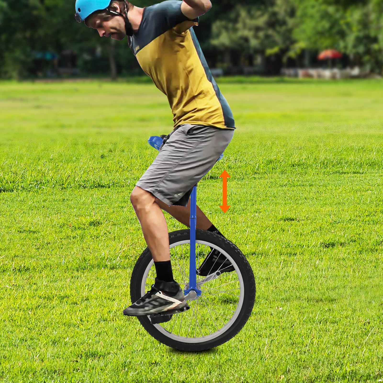 Monocycle 45,7 cm - Entraînement d'équilibre unicycle - Hauteur réglable - Avec poignée - Pour débutants et professionnels, hommes et femmes
