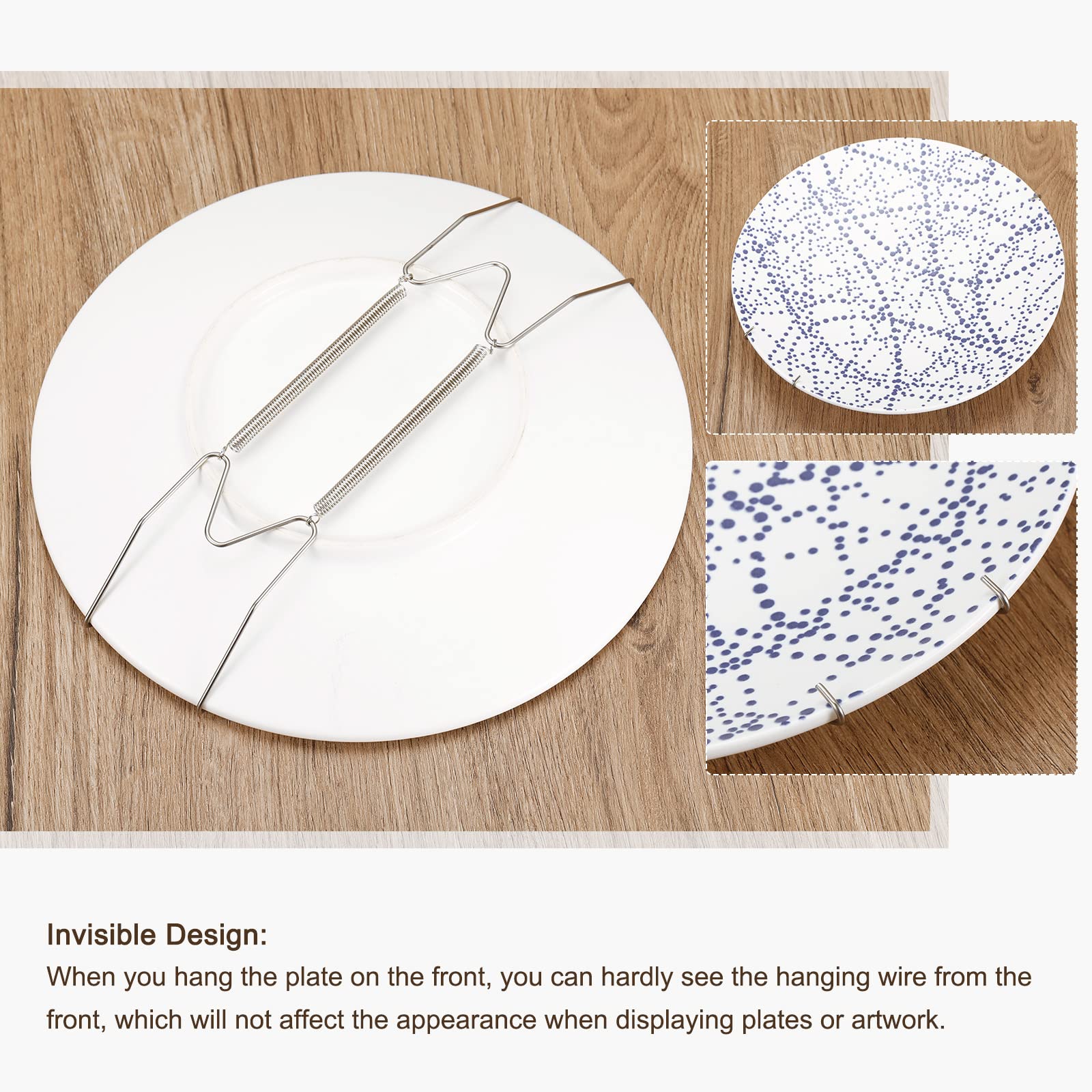 Sourcing Map 10Pcs Plate Hanger, 4 Inch Stainless Steel Invisible
