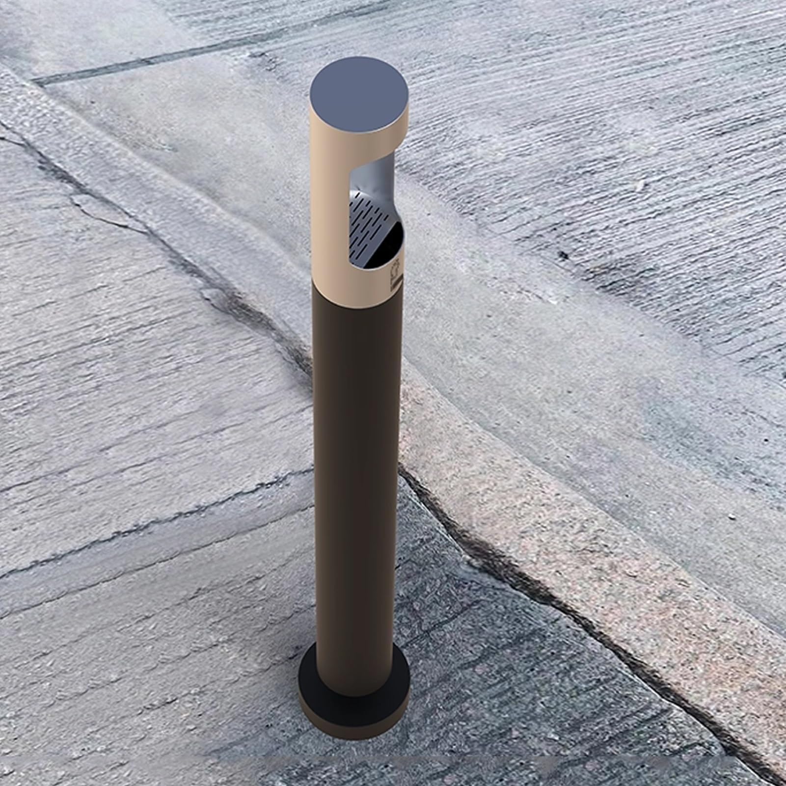 Wodoodporna stojąca popielniczka ze stali nierdzewnej do użytku wewnątrz i na zewnątrz, trwała utylizacja papierosów, średnica 21,5 cm, stylowy design (Nero)