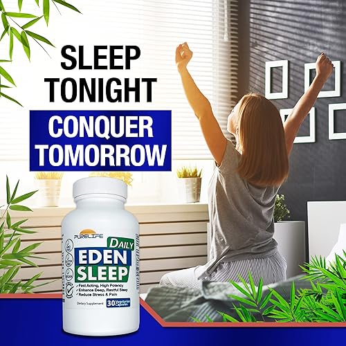 Miniatura 4 de Eden Daily Sleep Nueva fórmula libre de GABA  Duerme más rápido, relaja tus músculos, promueve un sueño profundo y reparador (30 cápsulas veganas)